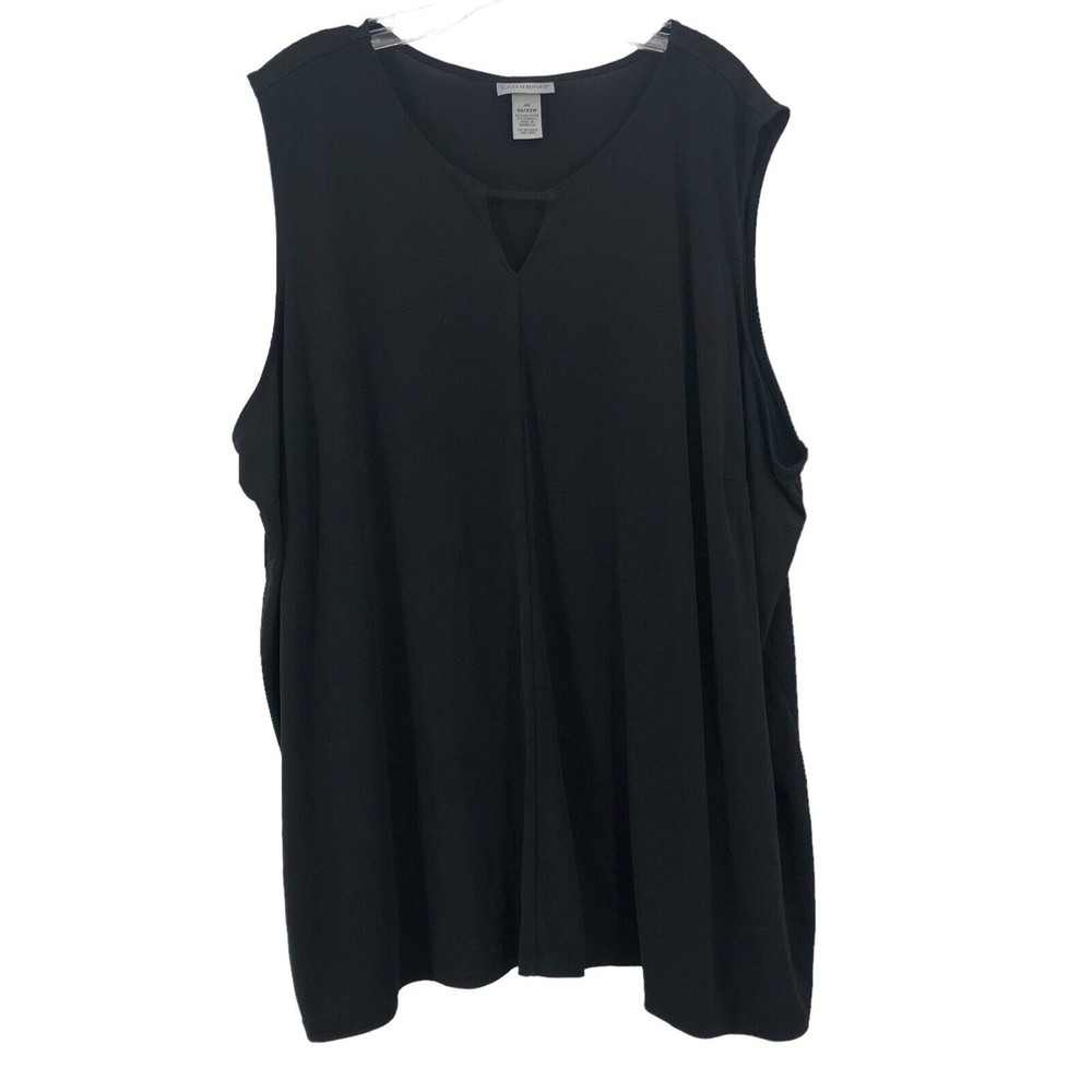 Catherines Black Keyhole Shirt Tunic Tank Blouse Stretch Womens Size 4x